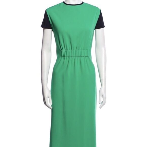 NEW Argent Workwear Women’s Colorblock Green and Navy Midi Shift Dress Size 2 - Picture 1 of 10